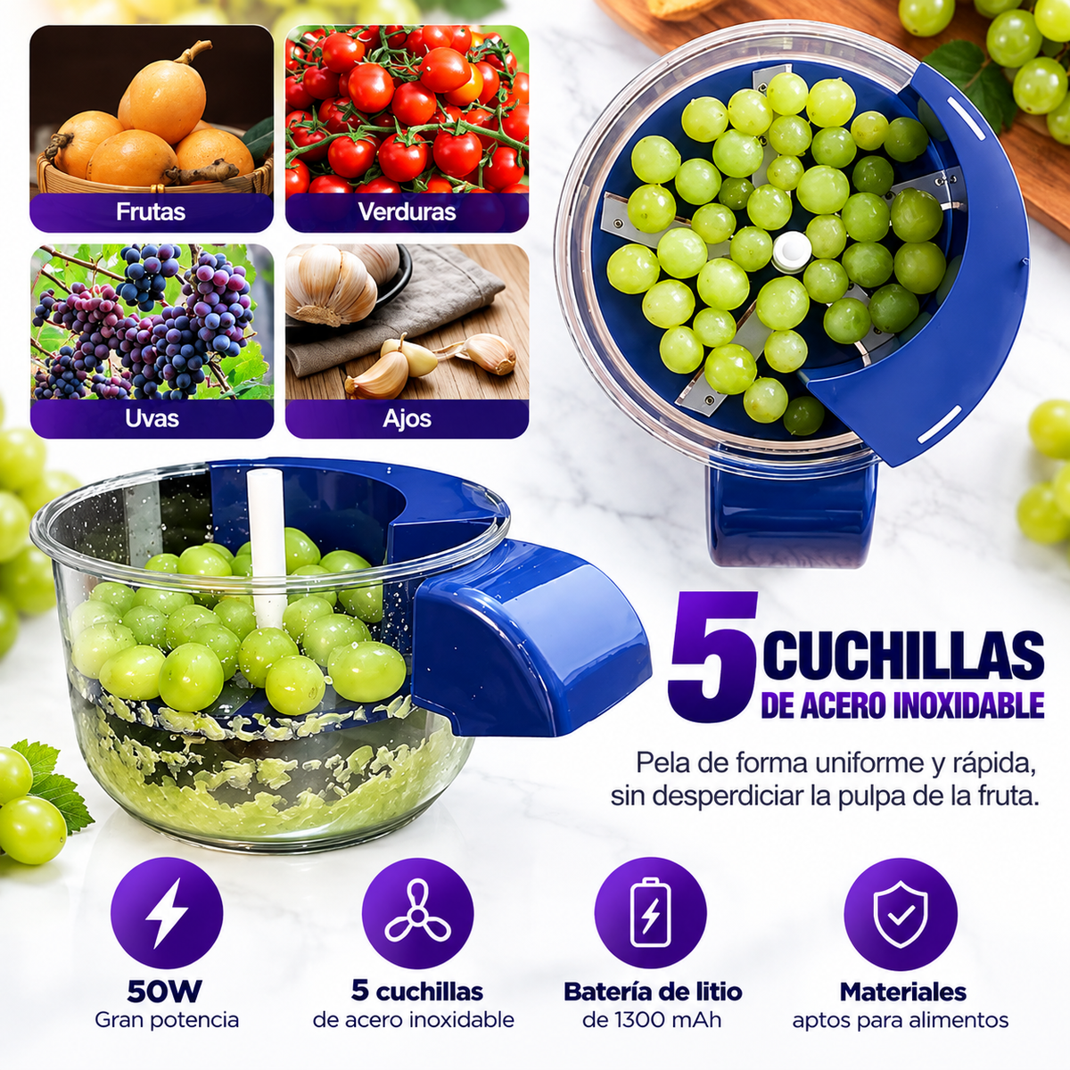 PeelPro™ — Pelador de Frutas 3 en 1