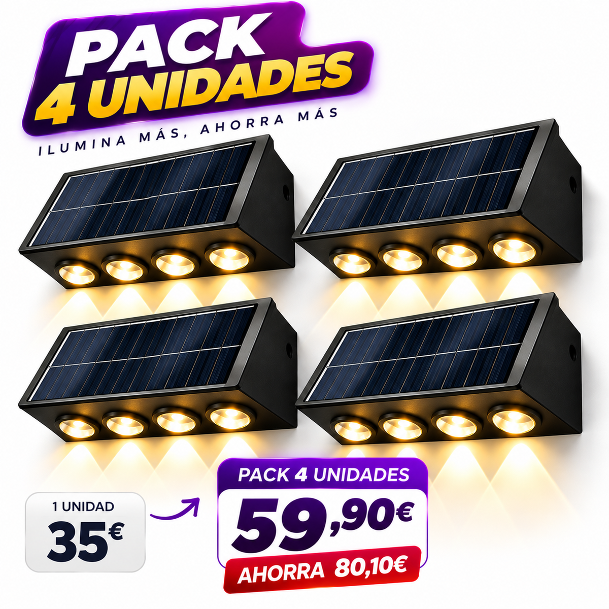 Lámpara Solar de Pared LED