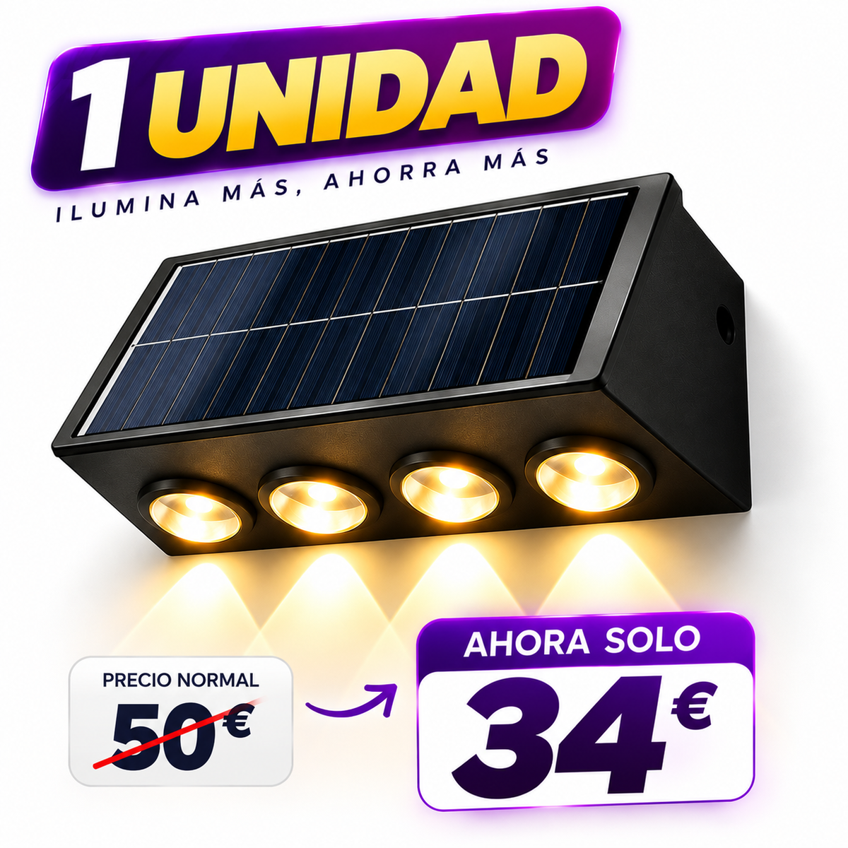 Lámpara Solar de Pared LED