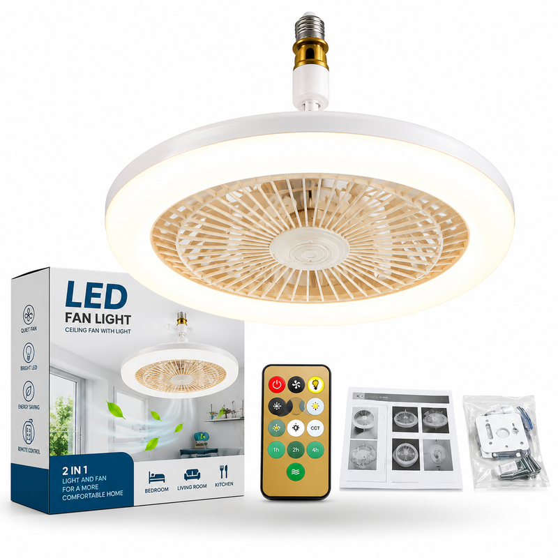 Ventilador de Techo 2 en 1 con Luz LED Regulable